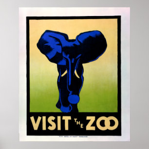 Besuchen Sie das Zoo WPA Poster aus den 30er Jahre