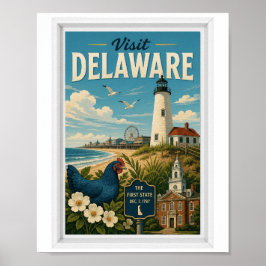 Besuchen Sie Delaware Travel Vintage Poster