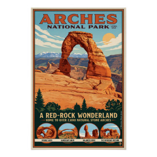 Besuchen Sie den Arches-Nationalpark Poster