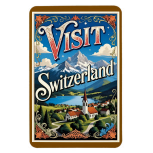 Besuchen Sie den Reiseplakat Schweiz, Magnet