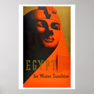 Besuchen Sie den Sphinx von Ägypten Vintage-Reise Poster