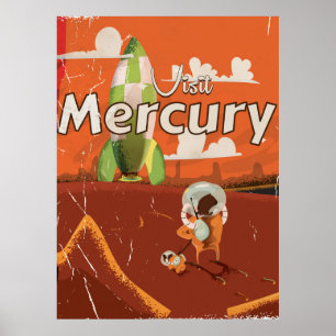Besuchen Sie den Vintagen Sci-Fi-Cartoon Planet Me Poster
