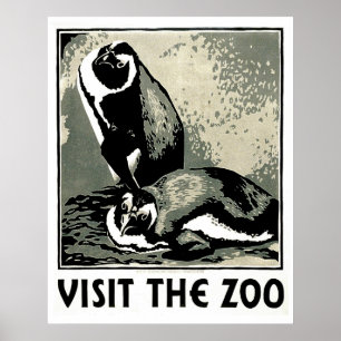 Besuchen Sie den Zoo - Vintages WPA Poster mit Pin