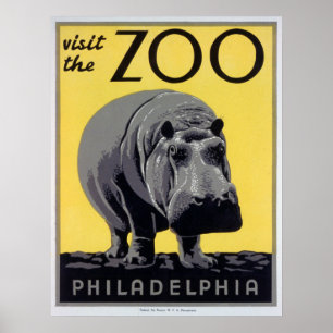 Besuchen Sie den Zoo - Vintages Zooposter Poster
