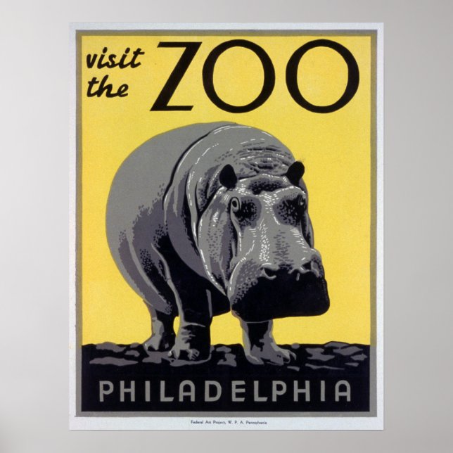 Besuchen Sie den Zoo - Vintages Zooposter Poster (Vorne)