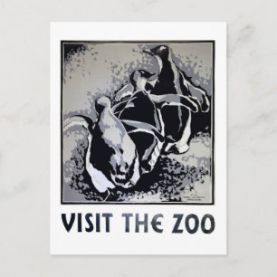 Besuchen Sie den Zoo - WPA-Plakat - Postkarte
