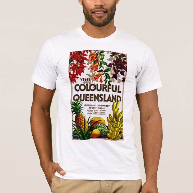 Besuchen Sie die farbenfrohe Queensland T-Shirt (Vorderseite)
