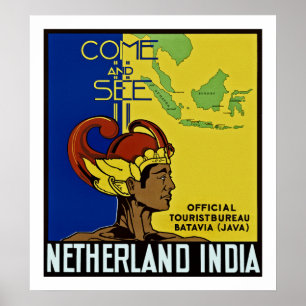 Besuchen Sie die Niederlande Indien Poster