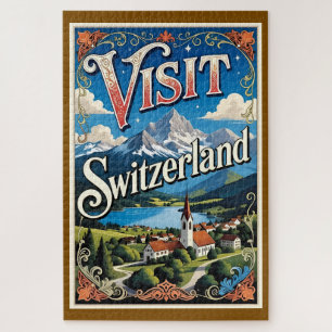 Besuchen Sie die Schweiz Reiseplakat Puzzle