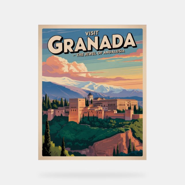 Besuchen Sie die Universität Granada Acrylschild (Vorderseite)