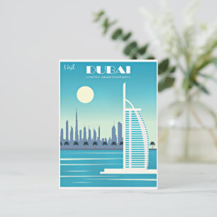 Besuchen Sie Dubai Reiseplakat Postkarte