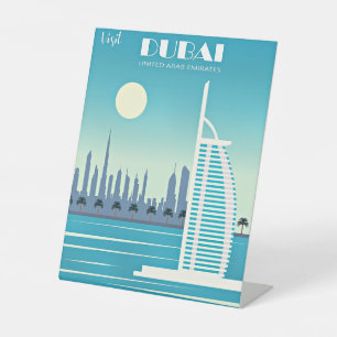 Besuchen Sie Dubai Reiseplakat Sockelschild