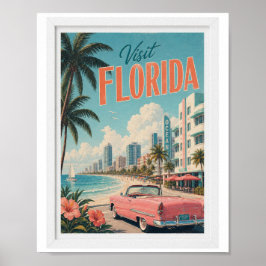 Besuchen Sie Florida Travel Vintage Poster