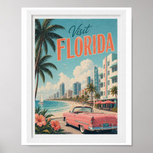 Besuchen Sie Florida Travel Vintage Poster