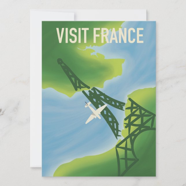 Besuchen Sie Frankreich Vintages Reiseplakat (Vorderseite)