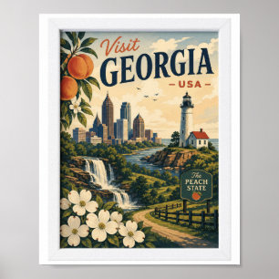Besuchen Sie Georgia State Travel Vintage Poster