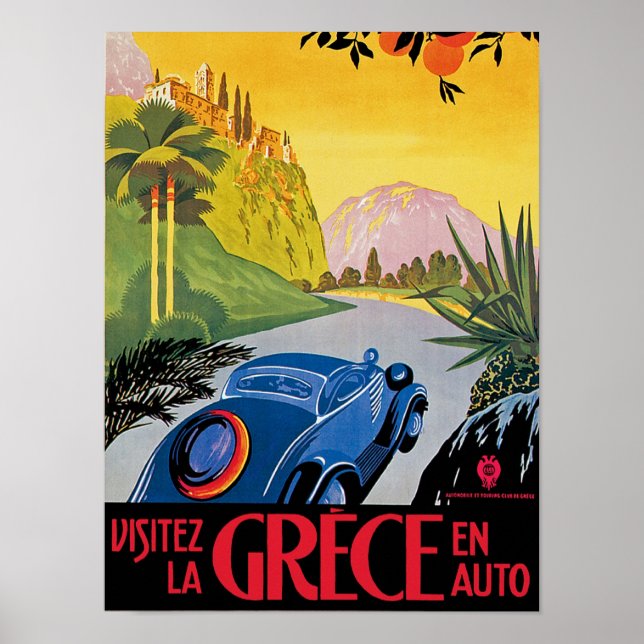 Besuchen Sie Griechenland mit dem Auto Poster (Vorne)