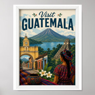 Besuchen Sie Guatemala Reise Vintage Poster
