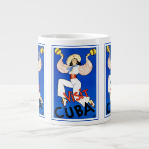Besuchen Sie Havanna, Kuba, Vintage-Reiseposter Ma Jumbo-Tasse