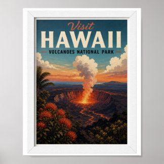 Besuchen Sie Hawaii Volcanoes National Park Reise Poster