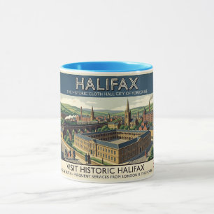 Besuchen Sie Historic Halifax - Vintage-Reiseposte Tasse