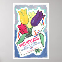 Besuchen Sie Holland Vintage Reise Poster