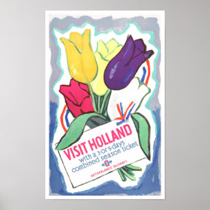 Besuchen Sie Holland Vintage Reise Poster