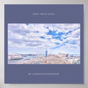 Besuchen Sie Ihr Soul Ocean Sea View Man Abbildung Poster