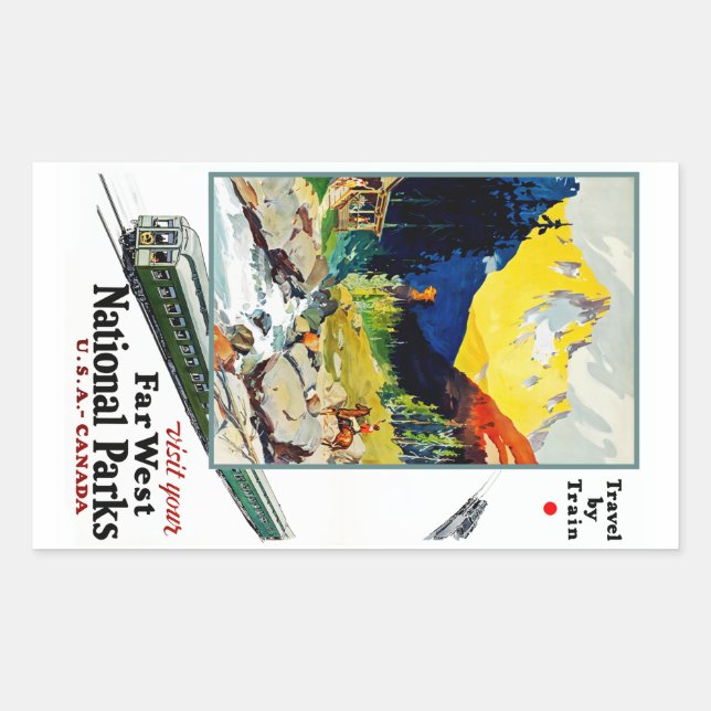 Besuchen Sie Ihre Far West Nationalparks Rechteckiger Aufkleber (Vorderseite)