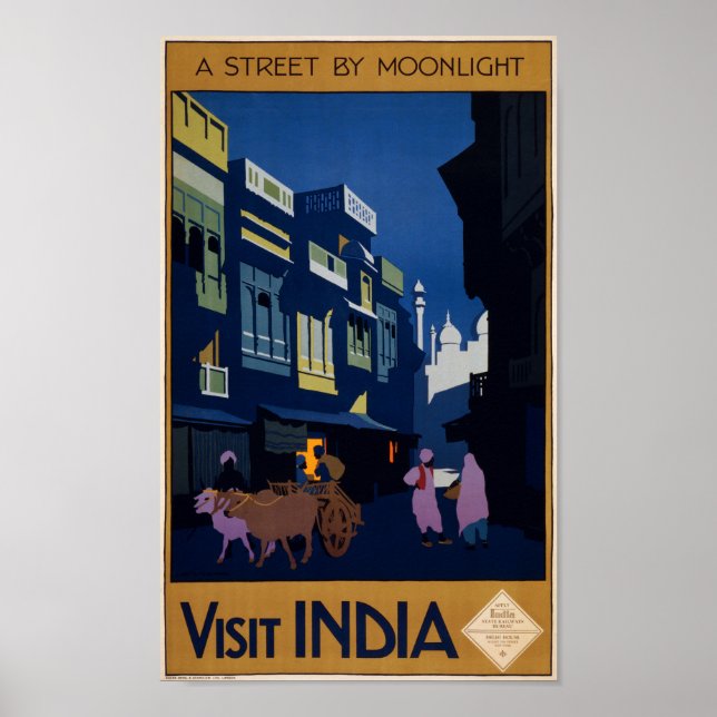 Besuchen Sie India Vintage Poster (Vorne)