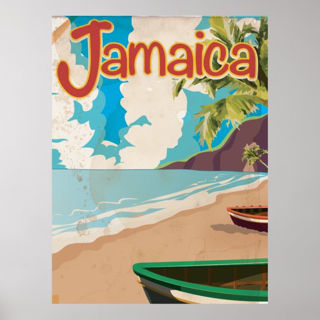 Besuchen Sie Jamaica Vintage Travel Poster (Vorne)