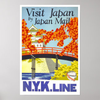 Besuchen Sie Japan by Mail N.Y.K. Lines Poster