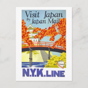 Besuchen Sie Japan Vintage Reise Kunst Postkarte