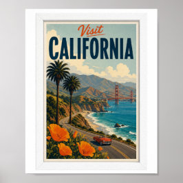 Besuchen Sie Kalifornien Reise Vintage Poster