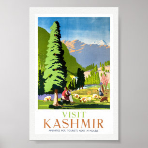Besuchen Sie Kashmir Indien Vintage-Reiseposter Poster