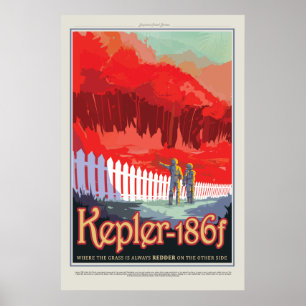 Besuchen Sie Kepler 186f NASA Vintage Reise Poster