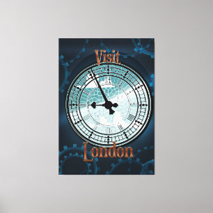 Besuchen Sie London viktorianisches Reiseplakat Se Leinwanddruck