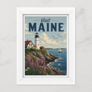 Besuchen Sie Maine Travel Vintage Postkarte