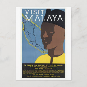 Besuchen Sie Malaya Malaysia Railways Vintage Postkarte