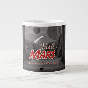 Besuchen Sie Mars Vintage Poster Jumbo-Tasse