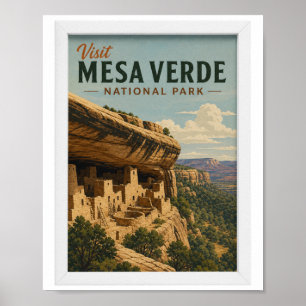 Besuchen Sie Mesa Verde National Park Reise Vintag Poster