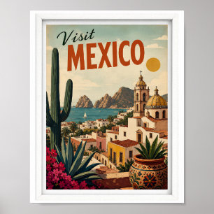 Besuchen Sie Mexico Travel Vintage Poster