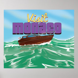 Besuchen Sie Monaco Reiseplakat Poster