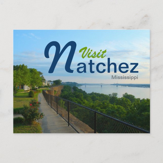 Besuchen Sie Natchez, Mississippi auf den Bluffs Postkarte (Vorderseite)