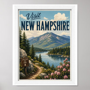 Besuchen Sie New Hampshire Reise Vintage Poster