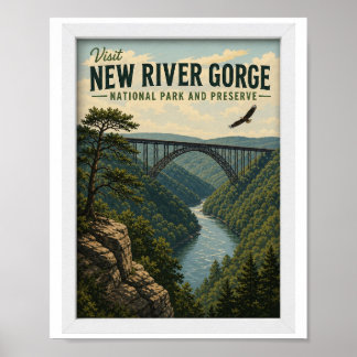 Besuchen Sie New River Gorge National Park Reise V Poster