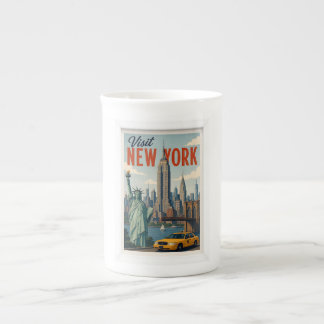 Besuchen Sie New York Reise Vintage Prozellantasse