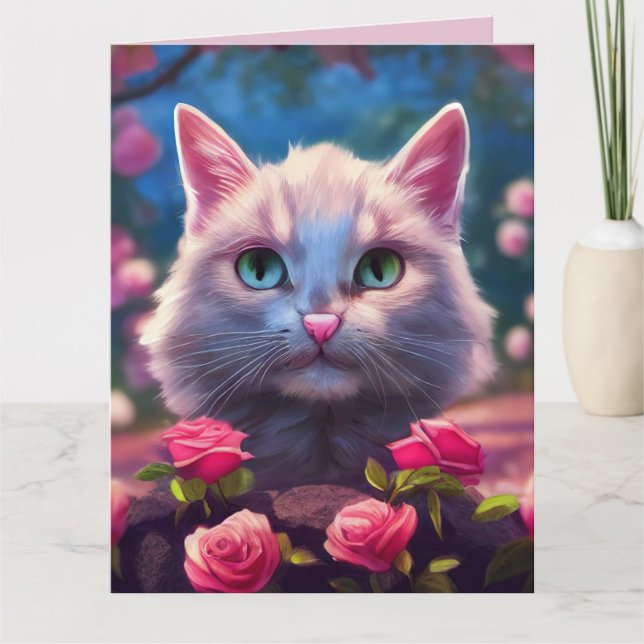 BESUCHEN SIE NIEDLICHE KATZE-GROSSKARTEN KARTE (Vorderseite)