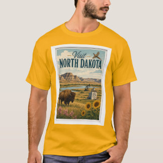 Besuchen Sie North Dakota Travel Vintage T-Shirt