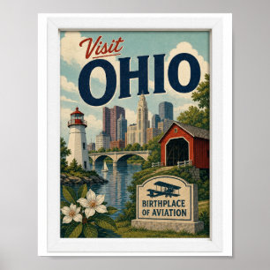Besuchen Sie Ohio Travel Vintage Poster